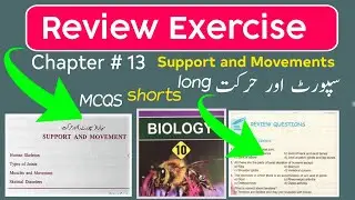 Review Exercise support and Movement | class 10 biology | McQs short long questions with answers