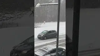 A Man Running Through Deep Snow #snowflakes #snowfall #athlete #weather