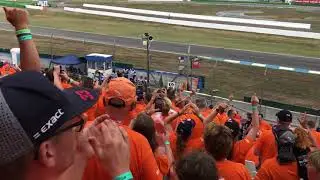 F1 2019 Hockenheim Max Verstappen tribune, dik feest!
