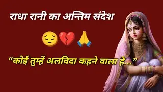 🌼 राधा रानी का अन्तिम संदेश ⚠️❌“कोई तुम्हें अलविदा कहने वाला है…”😔🥲💔