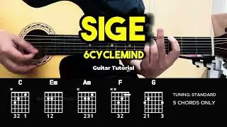 Sige - 6Cyclemind | Easy Guitar Chords Tutorial For Beginners (CHORDS & LYRICS) #guitarlesson