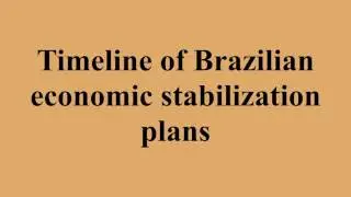 Timeline of Brazilian economic stabilization plans
