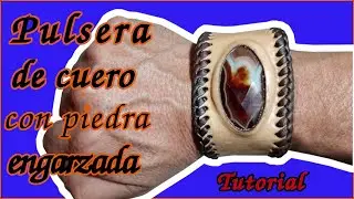 Cómo hacer una pulsera de cuero con piedra engarzada: ¡Fácil, rápido y elegante!   ¡¡¡Paso a paso!!!