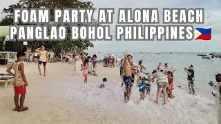 Foam Party! A Day Before New Year's Eve at Alona Beach Panglao Bohol, Philippines #travel #vacation