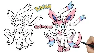 How to Draw Sylveon (ニンフィア, Ninfia) from POKEMON Step by Step