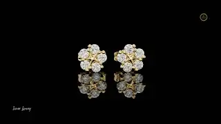 Classic seven-stone gold diamond cluster stud earring#usa#ivevarluxury #Viralvideo#Trending#FYP#Ring