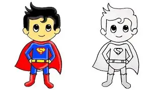 How to draw chibi superman | Superman | Chibi superman