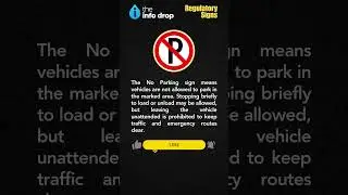 What does the No Parking sign mean? #drivingsigns #roadsafety #shorts  #theinfodrop