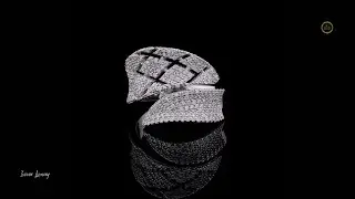 Pav&eacute; Diamond Crossover Ring with Openwork Design | Ivevar | usa