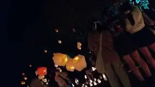 【ショートver.】砂湯でランタン飛ばし【キャンドルファンタジーin湯原温泉 2025】