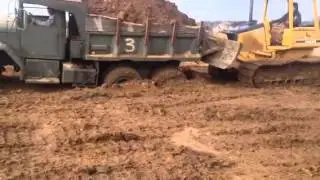 Military dump truck m51a2 finally stuck