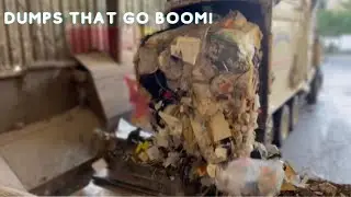 Dumps that go Boom! #garbagetruck #satisfying