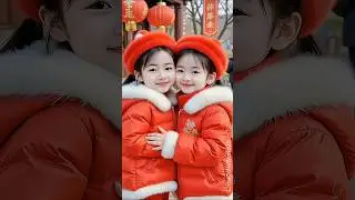 Two Cute Little Girls Enjoying a Festival and Happy Moments