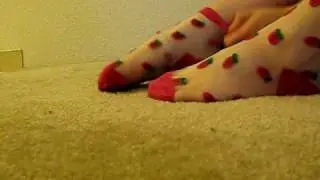 Miss Scentual's Pink Strawberry Mesh Socks