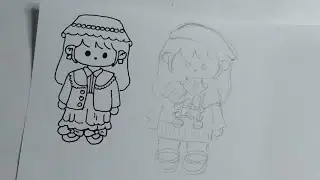 membuat sticker Momo dari kertas hvs