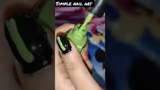 Simple Nail Art | Black and Green | subscribe for more 😍 | part 4 #simple #nailart #shorts #trending