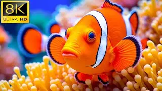 8K Ocean Dreams &mdash; Красочные коралловые рыбки и медузы &mdash; Успокаивающая музыка для медитации и учёбы