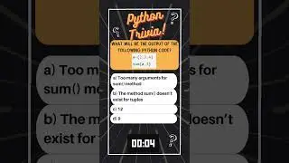 Python Trivia   Tuple 16 #coding #python #techcommunity #shorts #trending #viral #datascience