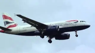 British Airways Airbus 319 G-EUPJ Landing London Heathrow 09L