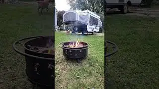 Last camping for the season! #camping #shorts #fire #popup #camper