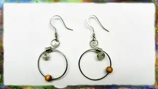 How to Make Silver Wire Spiral Earrings with Blue Beads