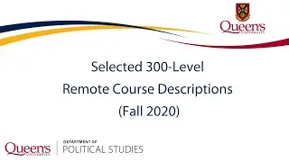 Selected 300-Level Remote Course Descriptions (Fall 2020)