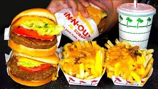 ASMR IN-N-OUT BURGER ANIMAL STYLE FRIES CHEESEBURGER VANILLA MILKSHAKE BIG BITE JERRY 먹방 SECRET MENU