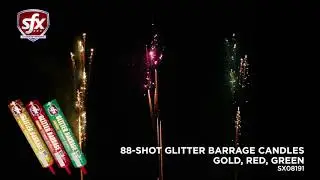 88-Shot Glitter Barrage Candles by SFX Fireworks | Superior Fireworks
