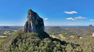 Quiet Flight over Mount Coonowrin RAW 4k 60fps drone Glass House Mountains