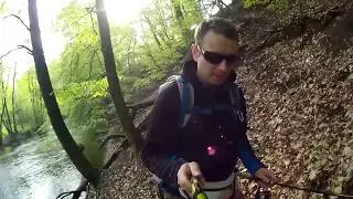 Pierwszy raz - wędka i plecak.