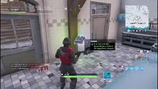 Fortbyte #60 Location-Accessible With Sign Spinner Emote in Front Happy Oink Restaurant