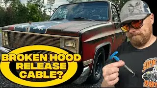How to open your 81-87 Squarebody C10 hood with a broken hood release cable - DIY- Chevy truck hood