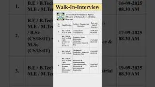 Aeronautical Development Agency Walk-In. #shorts #walkin #jobvacancy #engineering.