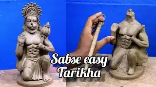 Bajrangbali idol making with clay at home | Method of making Hanuman idol | Clay idol