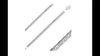 Jewelry &ndash; Flat 925 silver bracelet - Byzantine chain style, Lobster claw clasp, 190 mm