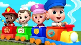 Community Helpers On Train Choo Choo | The Train Song | More Rosoo Nursery Rhymes & Kids Songs