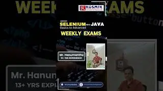 Learn SELENIUM with JAVA Basics To Advanced |Kosmiktechnologoies | Placement Assistance |Weekly Exam