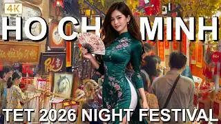 Ho Chi Minh City TET 2026 🇻🇳 | Lunar New Year Night Street Walk (4K)
