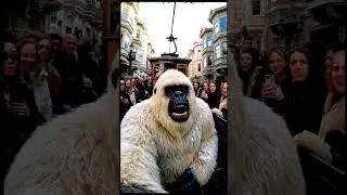 Yeti on a Packed Trolley: My Crowded Commute Vlog (Funny AI Short)