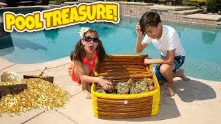 WE FOUND REAL GOLD TREASURE IN OUR SWIMMING POOL!!! Treasure X Challenge & Huge Gold Pinata Smash!