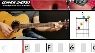 Do They Know It's Christmas - Band Aid | EASY GUITAR LESSON | Scrolling Chords & Lyrics