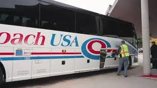 Wayfinding to the Coach USA bus location at O'Hare Airport