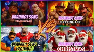 ⚠️ BRAINROT HALLOWEEN🆚BRAINROT CHRISTMAS🆚BRAINROT FIREFIGHTER🆚BRAINROT FOOTBALL | BRAINROT BATTLE!⚡🎶