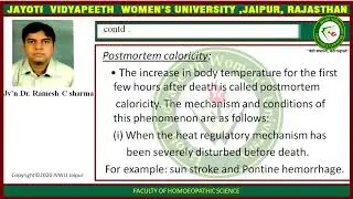 JAYOTI VIDYAPEETH-FHS-FMT- POSTMORTEM CHANGES