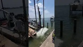 Dock Installation 4 - Setting the Piling using the Water Jet