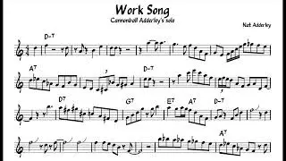 Work Song - Cannonball Adderley - Eb Alto Saxophone Transcription