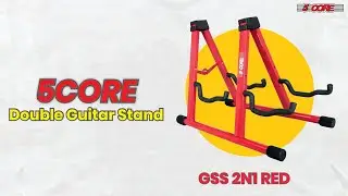5Core Double Guitar Stand | Adjustable A-Frame Folding Holder for Acoustic & Electric