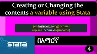 Stata for beginners in Amharic and English|generating variables|creating and changing the content