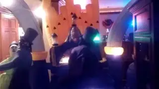 Gemmy organ player with ghost dancers