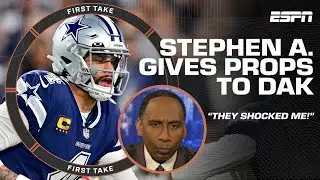 Props to Dak Prescott, the Cowboys 'SHOCKED ME' 😯 Stephen A. has to give Dallas credit | First Take